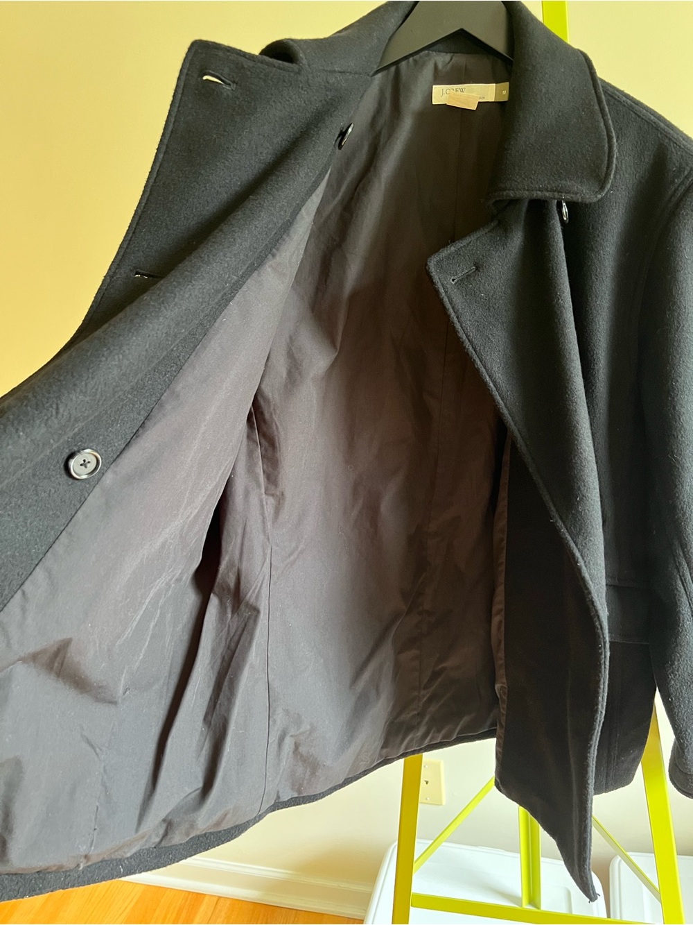Women’s Black J. CREW Peacoat Wool & Cashmere size M - Picture 4 of 11